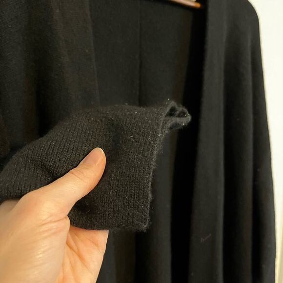 Vince Cashmere Oversized Open Front Cardigan Minimalist Lagenlook Black Small - Picture 5 of 11